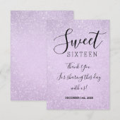 Hartelijk dank, 16-jarige Lavender Glitter Paint Bedankkaart (Voorkant / Achterkant)