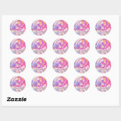 Hartelijk dank, 16de Bridal roze holograaf Confett Ronde Sticker (Vel)