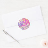 Hartelijk dank, 16de Bridal roze holograaf Confett Ronde Sticker (Envelop)
