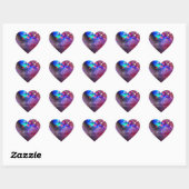 Hartelijk dank: 16de Bridal roze Holograaf Paars Hart Sticker (Vel)