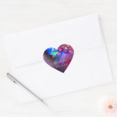 Hartelijk dank: 16de Bridal roze Holograaf Paars Hart Sticker (Envelop)