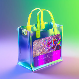 Hartelijk dank: 16de kristallen Paarse roze regenb Vierkante Sticker