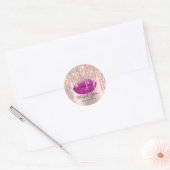 Hartelijk dank, 16e Berry Roos Glossy Lips Ronde Sticker (Envelop)