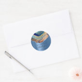 Hartelijk dank, 16e Bridal Agate Glitter Blue Navy Ronde Sticker (Envelop)