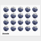Hartelijk dank: 16e Bridal Blue Navy White Silver Ronde Sticker (Vel)