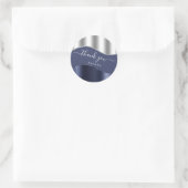 Hartelijk dank: 16e Bridal Blue Navy White Silver Ronde Sticker (Tas)