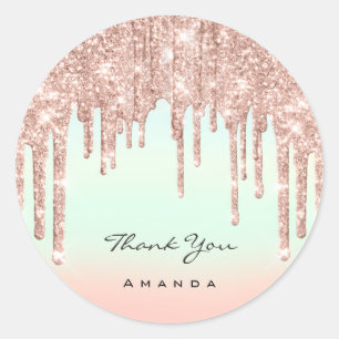 Hartelijk dank, 16e Bridal Blush Glitter Ombre Ronde Sticker