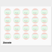 Hartelijk dank: 16e Bridal Blush Ombre Pastels Ronde Sticker (Vel)