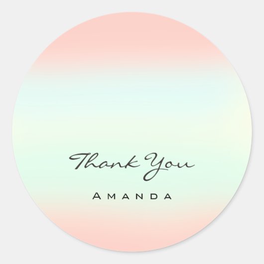 Hartelijk dank: 16e Bridal Blush Ombre Pastels Ronde Sticker (Voorkant)
