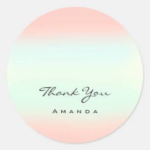 Hartelijk dank: 16e Bridal Blush Ombre Pastels Ronde Sticker