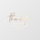 Hartelijk dank, 16e Bridal Gold Foil, persoonlijk Raamsticker (Vel)