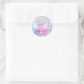 Hartelijk dank: 16e Bridal Ombre Glitter Pink Ronde Sticker (Tas)