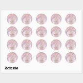 Hartelijk dank: 16e Bridal Paars Roos Holograaf Ronde Sticker (Vel)