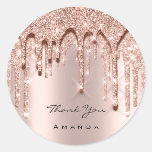 Hartelijk dank: 16e Bridal Roos Glitter 3D Ronde Sticker