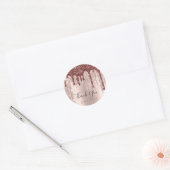 Hartelijk dank: 16e Bridal Roos Glitter 3D Ronde Sticker (Envelop)