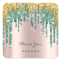 Hartelijk dank: 16e Bridal Roos Glitter Blauwgroen