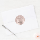 Hartelijk dank: 16e Bridal Roos Glitter Drips VIP Ronde Sticker (Envelop)