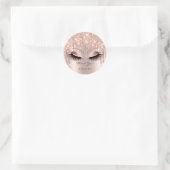 Hartelijk dank: 16e Bridal Roos Glitter Eyes Ronde Sticker (Tas)