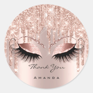 Hartelijk dank: 16e Bridal Roos Glitter Eyes Ronde Sticker