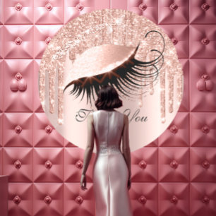 Hartelijk dank: 16e Bridal Roos Glitter Eyes Ronde Sticker