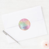 Hartelijk dank: 16e Bridal Roos Glitter Holograaf Ronde Sticker (Envelop)
