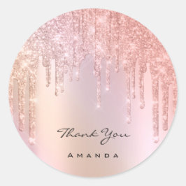Hartelijk dank: 16e Bridal Roos Glitter Ombre Ronde Sticker