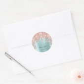 Hartelijk dank. 16e Bridal Roos Glitter Ronde Sticker (Envelop)