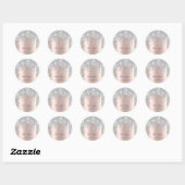 Hartelijk dank, 16e Bridal Roos Glitter Silver Ronde Sticker (Vel)
