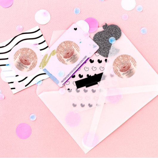 Hartelijk dank, 16e Bridal Roos Glossy Lips Ronde Sticker