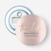 Hartelijk dank, 16e Bridal Roos Gold Chic Button Flesopener (Voorkant)