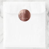 Hartelijk dank: 16e Bridal Roos Gold Drips Brown Ronde Sticker (Tas)