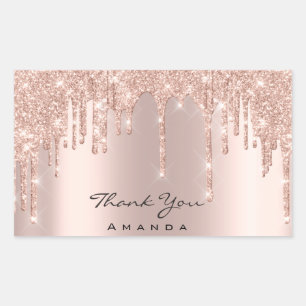 Hartelijk dank, 16e Bridal Roos Gold Spark Rechthoekige Sticker