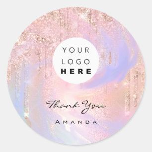 Hartelijk dank: 16e Bridal Roos Holograaf Qr Logo Ronde Sticker