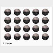 Hartelijk dank: 16e Bridal Roos Sand Black Ronde Sticker (Vel)