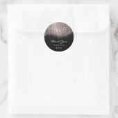 Hartelijk dank: 16e Bridal Roos Sand Black Ronde Sticker (Tas)