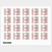 Hartelijk dank. 16e Bridal Roos Strokes Blush Lux Vierkante Sticker (Vel)