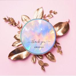 Hartelijk dank: 16e Bridal roze holograaf Unicorn Ronde Sticker