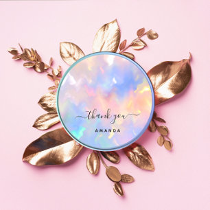 Hartelijk dank: 16e Bridal roze holograaf Unicorn Ronde Sticker