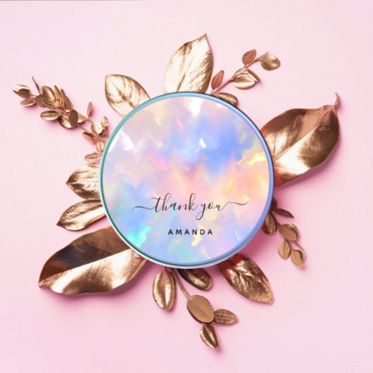 Hartelijk dank: 16e Bridal roze holograaf Unicorn Ronde Sticker