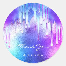 Hartelijk dank: 16e Bridal roze holografische schi Ronde Sticker