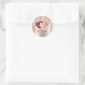 Hartelijk dank, 16e Bridal Rozen Drip Marsala Pink Ronde Sticker (Tas)