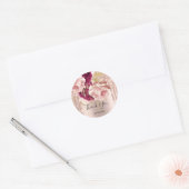 Hartelijk dank, 16e Bridal Rozen Drip Pink Marsala Ronde Sticker (Envelop)
