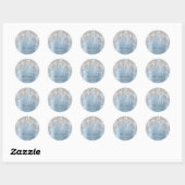 Hartelijk dank: 16e Bridal Silver Glitter Blue Ronde Sticker (Vel)