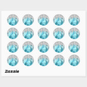 Hartelijk dank, 16e Bridal Silver Glitter Ocean Ronde Sticker (Vel)