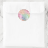 Hartelijk dank: 16e Bridal Unicorn Roos Holograaf Ronde Sticker (Tas)