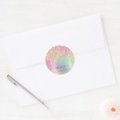 Hartelijk dank: 16e Bridal Unicorn Roos Holograaf Ronde Sticker (Envelop)