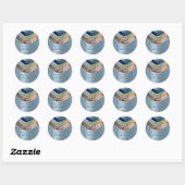Hartelijk dank, 16e Bridal Wedding Smoky Blue Navy Ronde Sticker (Vel)