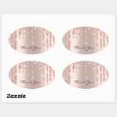 Hartelijk dank, 16e roze roze roodbruin Glam Ovale Sticker (Vel)