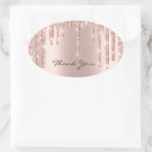 Hartelijk dank, 16e roze roze roodbruin Glam Ovale Sticker (Tas)