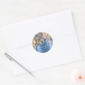 Hartelijk dank, 16e verjaardag Ballons Blue Gold D Ronde Sticker (Envelop)